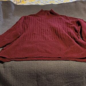 Time and Tru Women's Deep Red Turtleneck Sweater